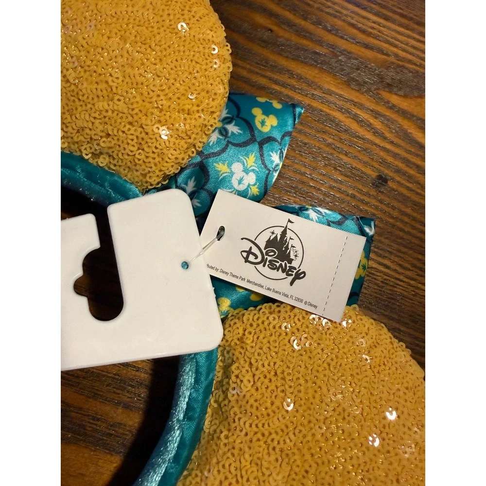 New Disney Parks Epcot Pavillion Limencello Saluti Minnie Ears Sequined Headband